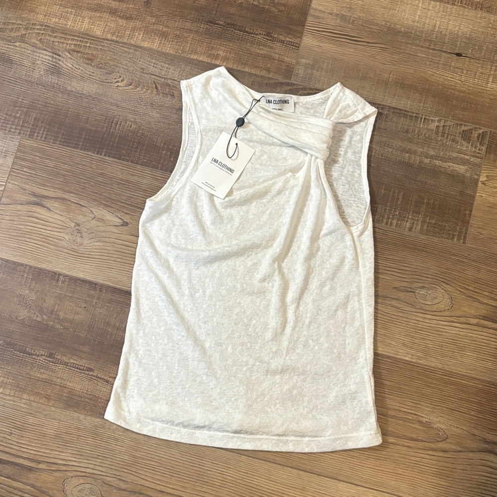All Saints Cream Twist Detail Tank Top - Picture 2 of 3